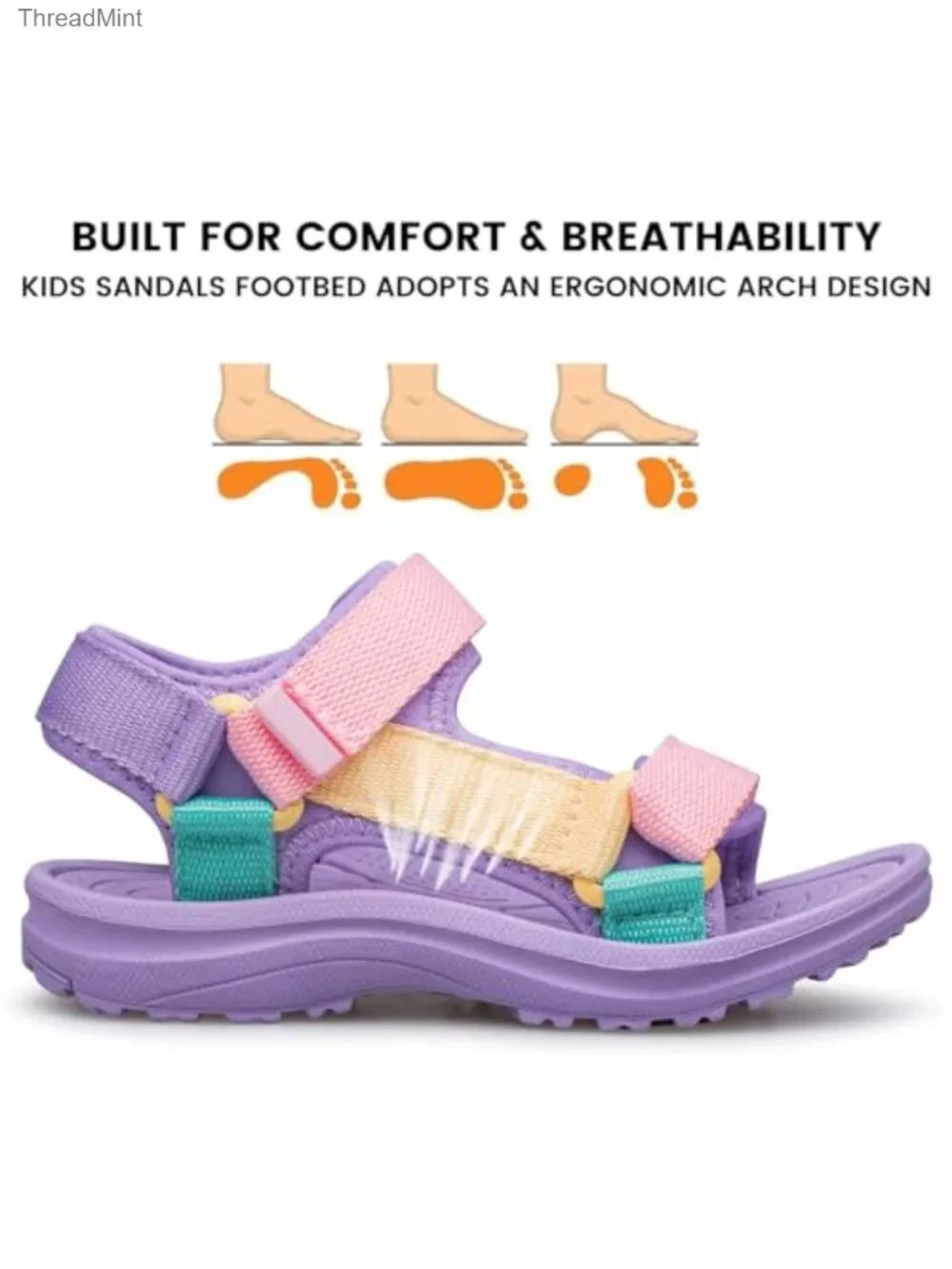 Kids Athletic Sandals Adjustable Double Strap Open Toe Water Friendly